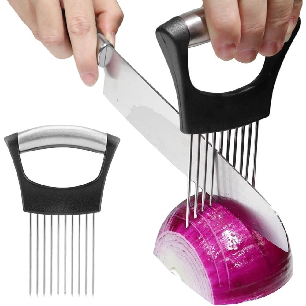 Onion Holder for Slicing, Onion Cutter Vegetable Chopper, Stainless Steel Tomato